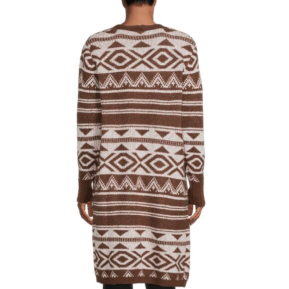 Pattern Duster Cardigan, Hot Chocolate - Picture 2 of 7